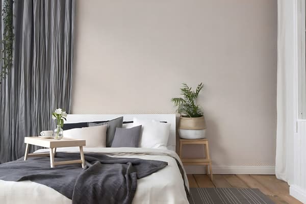 Non woven-tapet ornament Profhome 379581-GU slät glansigt mönster matt bakgrund färg rosa vit 5,33 m2