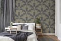 Miniatyrbild 4 av 6: Non woven-tapet palmer Profhome 379593-GU texturerad glansigt mönster matt bakgrund färg guld grå 5,33 m2