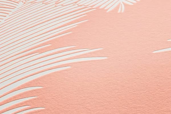 Non woven-tapet palmer Profhome 379596-GU texturerad matt färg rosa vit 5,33 m2