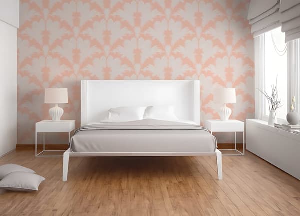 Non woven-tapet palmer Profhome 379596-GU texturerad matt färg rosa vit 5,33 m2