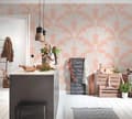 Miniatyrbild 5 av 6: Non woven-tapet palmer Profhome 379596-GU texturerad matt färg rosa vit 5,33 m2