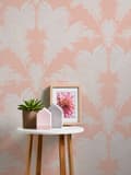 Miniatyrbild 6 av 6: Non woven-tapet palmer Profhome 379596-GU texturerad matt färg rosa vit 5,33 m2