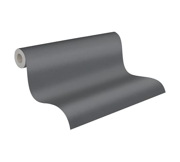 Non woven-tapet uni kulör Profhome 379733-GU lätt texturerad matt färg grå svart 5,33 m2