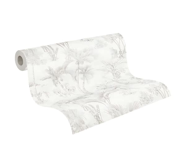 Non woven-tapet palmer Profhome 380211-GU lätt texturerad matt färg beige grå 5,33 m2