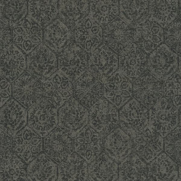 Non woven-tapet shabby chic Profhome 380223-GU lätt texturerad matt färg grå svart 5,33 m2