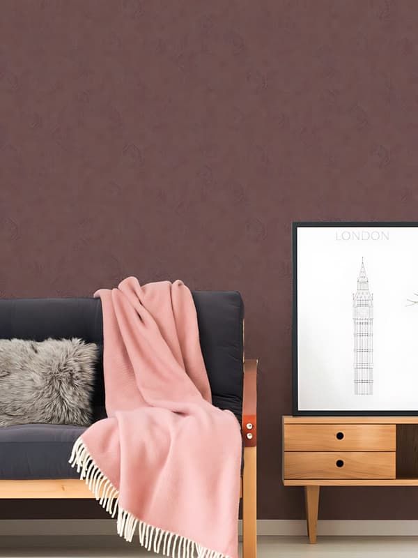 Ikke-vævet tapet shabby chic Profhome 380224-gu lidt tekstureret metalliske højdepunkter färg rød vinrød guld 5,33 m2