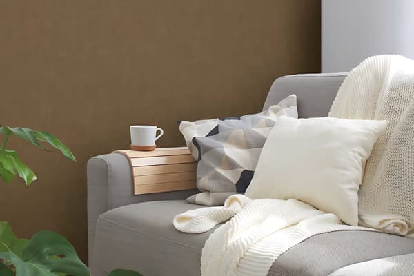 Non woven-tapet uni kulör Profhome 380247-GU lätt texturerad matt färg brun 5,33 m2