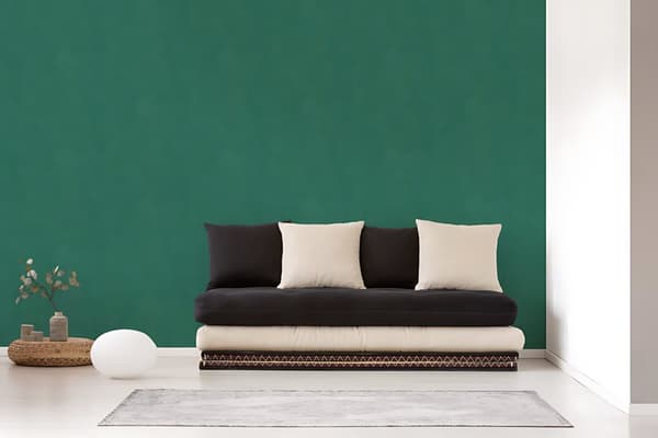 Non woven-tapet uni kulör Profhome 380249-GU lätt texturerad matt färg blå grön 5,33 m2