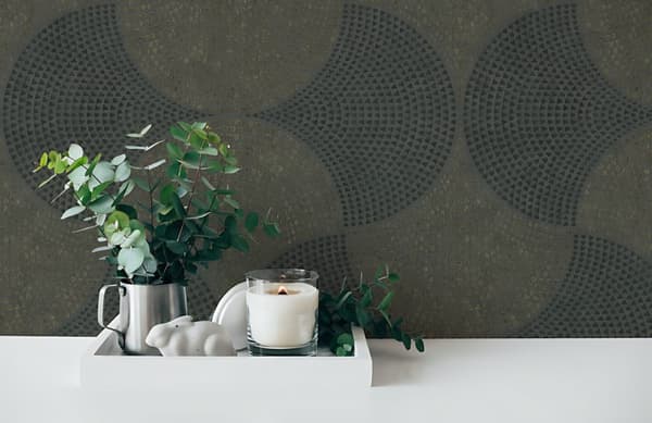 Non woven-tapet geometrisk Profhome 380274-GU lätt texturerad metallisk effekt färg grå brun grå brons 5,33 m2
