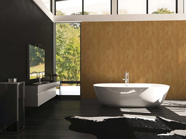 Non woven-tapet uni kulör Profhome 380443-GU lätt texturerad metallisk effekt färg guld 5,33 m2