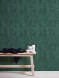 Miniatyrbild 6 av 8: Non woven-tapet uni kulör Profhome 380444-GU lätt texturerad metallisk effekt färg grön 5,33 m2