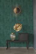Miniatyrbild 7 av 8: Non woven-tapet uni kulör Profhome 380444-GU lätt texturerad metallisk effekt färg grön 5,33 m2