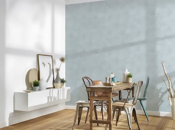 Non woven-tapet uni kulör Profhome 380896-GU lätt texturerad matt färg grå grön 5,33 m2