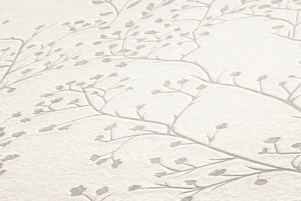 Ikke-vævet tapet blomster Profhome 381001-gu lidt tekstureret blank mønster mat baggrund färg hvid 5,33 m2