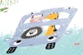 Miniatyrbild 3 av 4: Non woven-tapet djur mönster Profhome 381141-GU lätt texturerad matt färg vit grön grå gul 5,33 m2