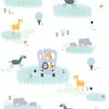 Miniatyrbild 1 av 4: Non woven-tapet djur mönster Profhome 381141-GU lätt texturerad matt färg vit grön grå gul 5,33 m2