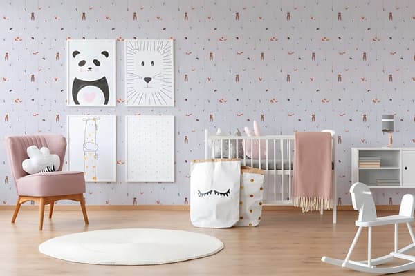 Non woven-tapet skog Profhome 381191-GU lätt texturerad matt färg grå vit brun orange 5,33 m2