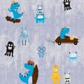 Miniatyrbild 1 av 5: Non woven-tapet djur mönster Profhome 381211-GU lätt texturerad matt färg blå gul brun svart 5,33 m2