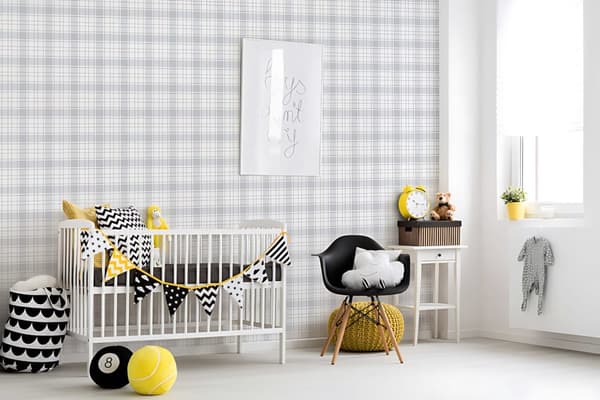 Non woven-tapet barn tapet Profhome 381221-GU lätt texturerad matt färg beige grå vit 5,33 m2