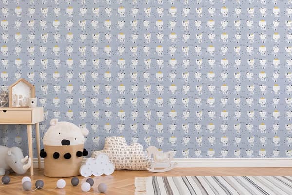 Non woven-tapet djur mönster Profhome 381311-GU lätt texturerad matt färg grå vit svart gul 5,33 m2