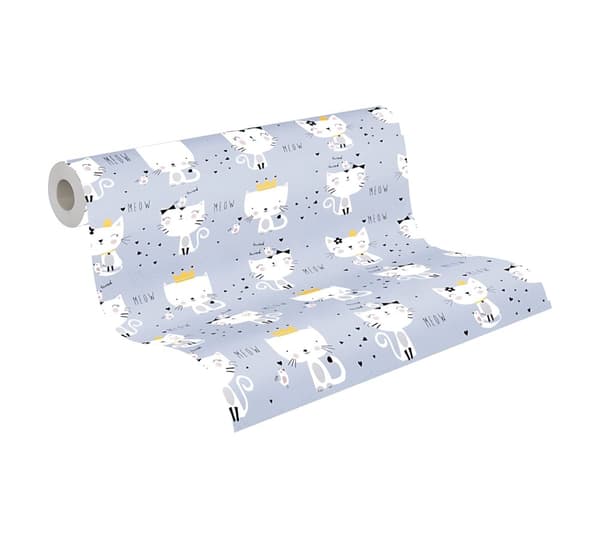 Non woven-tapet djur mönster Profhome 381311-GU lätt texturerad matt färg grå vit svart gul 5,33 m2