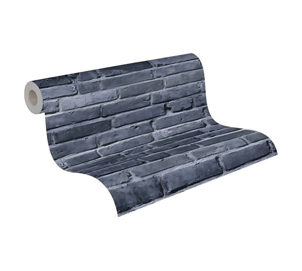 Non woven-tapet barn tapet Profhome 381331-GU lätt texturerad matt färg svart grå 5,33 m2