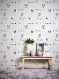 Miniatyrbild 5 av 5: Non woven-tapet djur mönster Profhome 381381-GU lätt texturerad matt färg rosa svart vit gul 5,33 m2