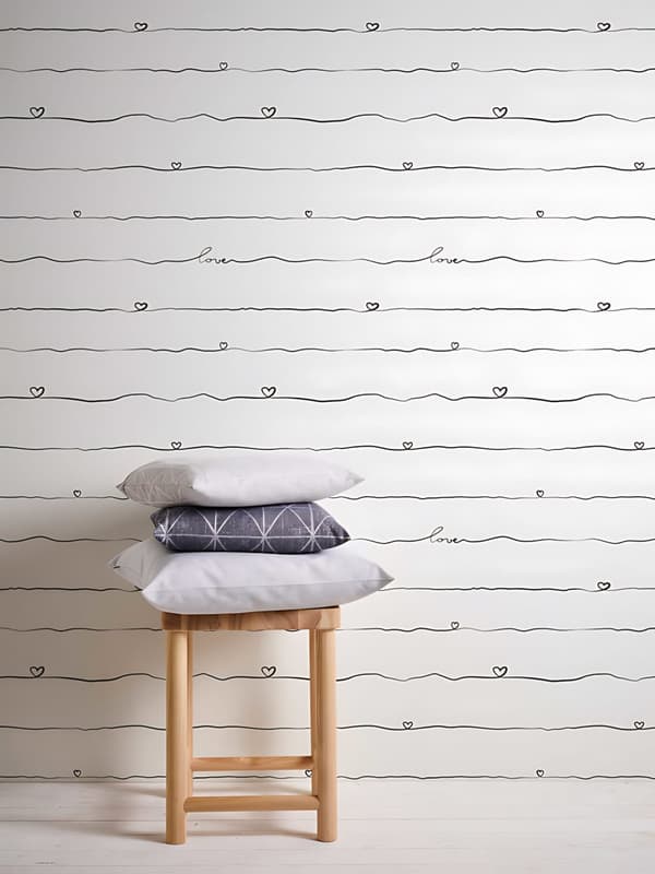 Non woven-tapet barn tapet Profhome 381403-GU lätt texturerad matt färg svart vit 5,33 m2