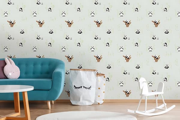 Non woven-tapet djur mönster Profhome 381421-GU lätt texturerad matt färg grön svart vit brun 5,33 m2