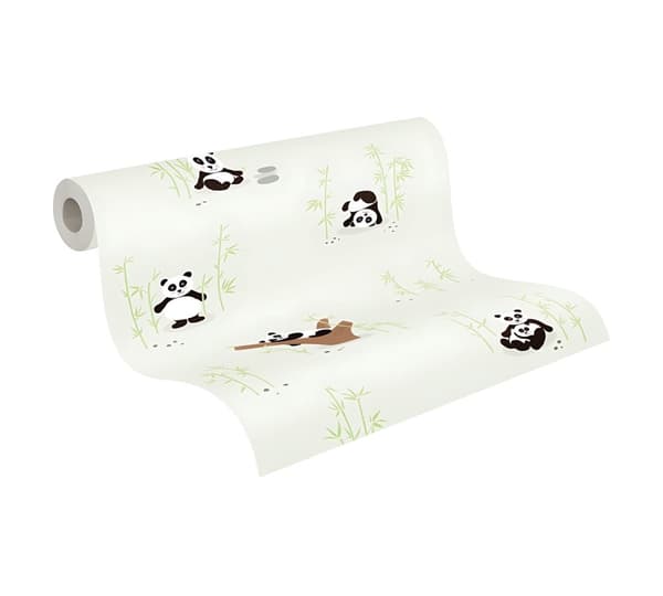 Non woven-tapet djur mönster Profhome 381421-GU lätt texturerad matt färg grön svart vit brun 5,33 m2