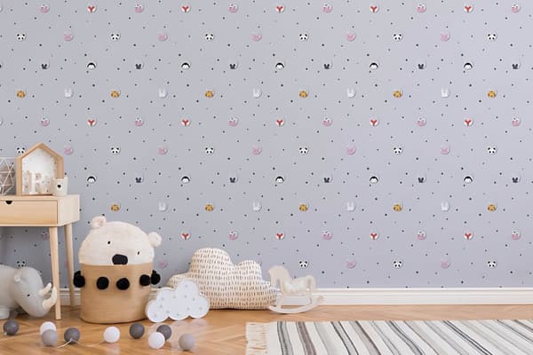 Non woven-tapet djur mönster Profhome 381431-GU lätt texturerad matt färg grå vit gul svart 5,33 m2