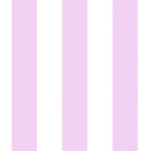 Non woven-tapet ränder Profhome 381481-GU lätt texturerad matt färg rosa vit 5,33 m2