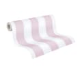 Miniatyrbild 2 av 5: Non woven-tapet ränder Profhome 381482-GU lätt texturerad matt färg rosa vit 5,33 m2