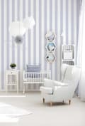 Miniatyrbild 4 av 4: Non woven-tapet ränder Profhome 381483-GU lätt texturerad matt färg grå vit 5,33 m2