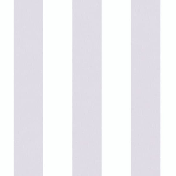 Non woven-tapet ränder Profhome 381484-GU lätt texturerad matt färg grå vit 5,33 m2