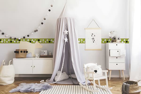 Reuna lapset tapetti Profhome 403733-GU hieman rakenteellinen matta färg vihreä musta valkoinen ruskea 0,75 m2