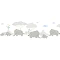 Miniatyrbild 1 av 5: Kant barn tapet Profhome 403747-GU lätt texturerad matt färg grå blå vit grön 0,75 m2