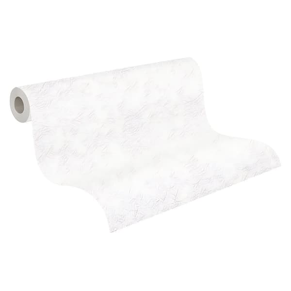 Övermålningsbar tapet textur Profhome 573513-GU lätt texturerad matt färg vit 26,5 m2
