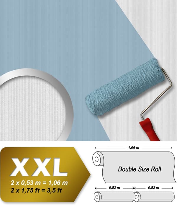 Övermålningsbar tapet textur Profhome 644817-GU texturerad matt färg vit 26,5 m2