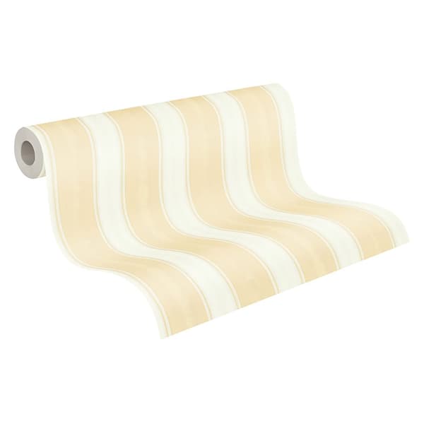 Tapet tyg utseende Profhome 765826-GU lätt texturerad matt färg beige vit 5,33 m2
