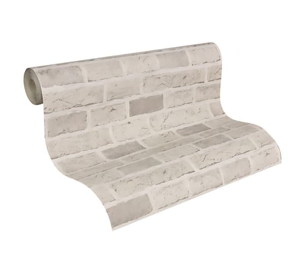 Papperstapet sten utseende Profhome 779830-GU lätt texturerad matt färg grädde beige 5,33 m2