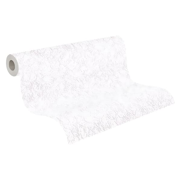 Övermålningsbar tapet textur Profhome 927910-GU lätt texturerad matt färg vit 26,5 m2