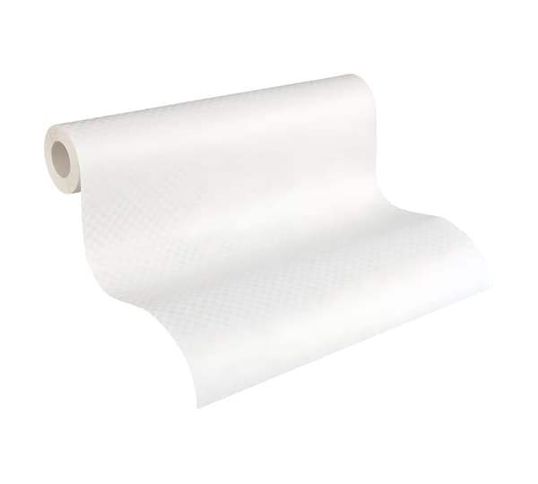 Övermålningsbar tapet geometrisk Profhome 934651-GU texturerad matt färg vit 5,33 m2