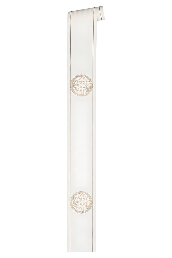 Kant ornament Profhome 935223-GU lätt texturerad glansigt färg guld vit 0,65 m2