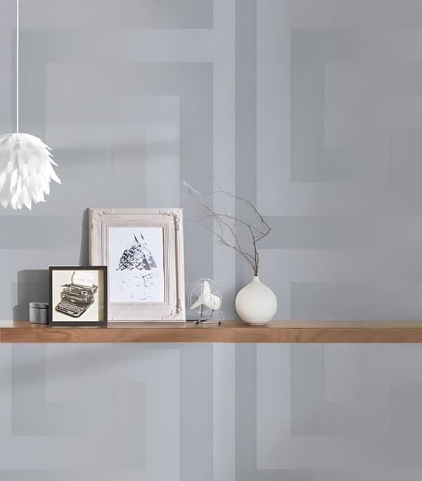 Non woven-tapet ornament Profhome 935235-GU slät glansigt färg silver 7,04 m2
