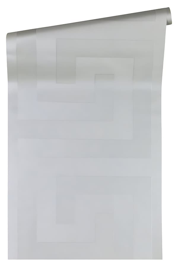 Non woven-tapet ornament Profhome 935235-GU slät glansigt färg silver 7,04 m2