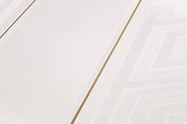 Non woven-tapet ränder Profhome 935241-GU lätt texturerad glansigt färg guld vit 7,04 m2
