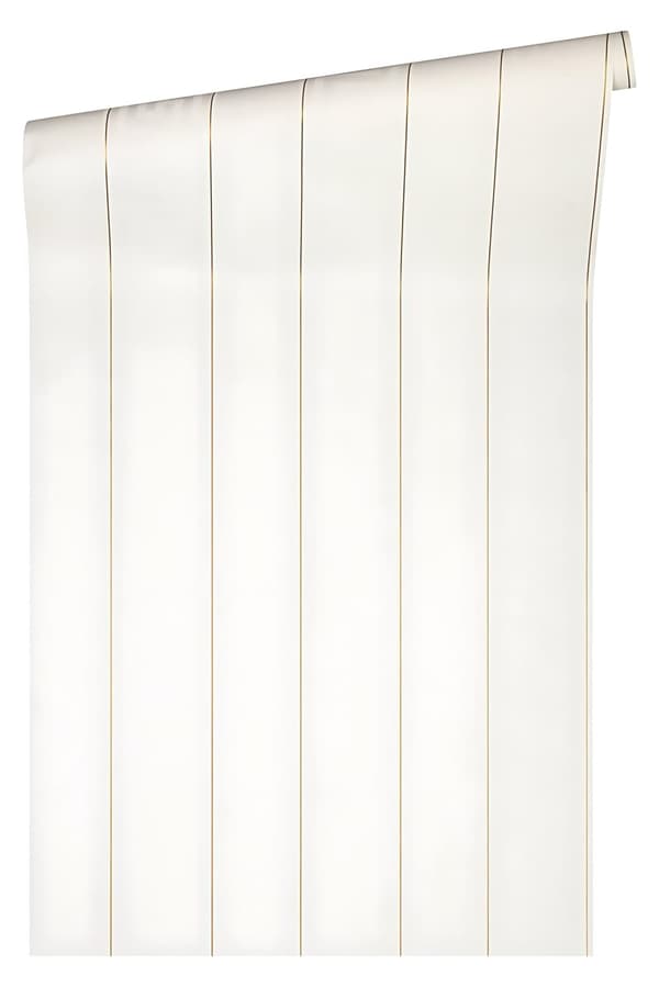 Non woven-tapet ränder Profhome 935241-GU lätt texturerad glansigt färg guld vit 7,04 m2
