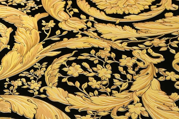 Non woven-tapet barock Profhome 935834-GU texturerad glansigt mönster matt bakgrund färg guld svart 7,04 m2