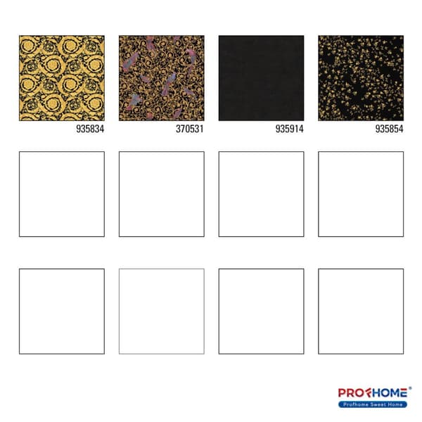 Non woven-tapet barock Profhome 935834-GU texturerad glansigt mönster matt bakgrund färg guld svart 7,04 m2